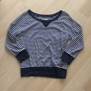 Hollister Blue and White Striped Top